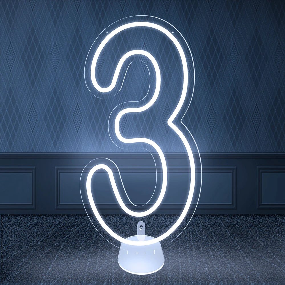 【LED装飾】LEDライト・デコレーションライト(数字)クリア 28x55cm