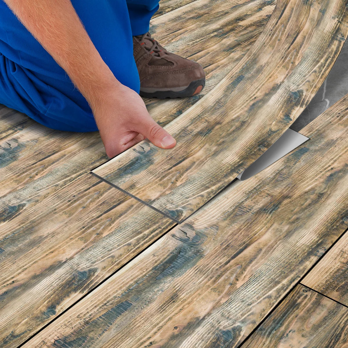 DIY用 ヴィンテージ風木目調 ステッカー 幅15㎝ x 90cm 5枚入