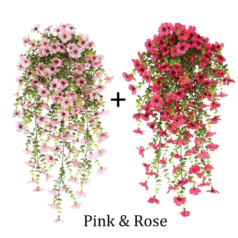 パーティー・インテリア装飾|造花ハンギングフラワー ガーランド2個セット(63cm)