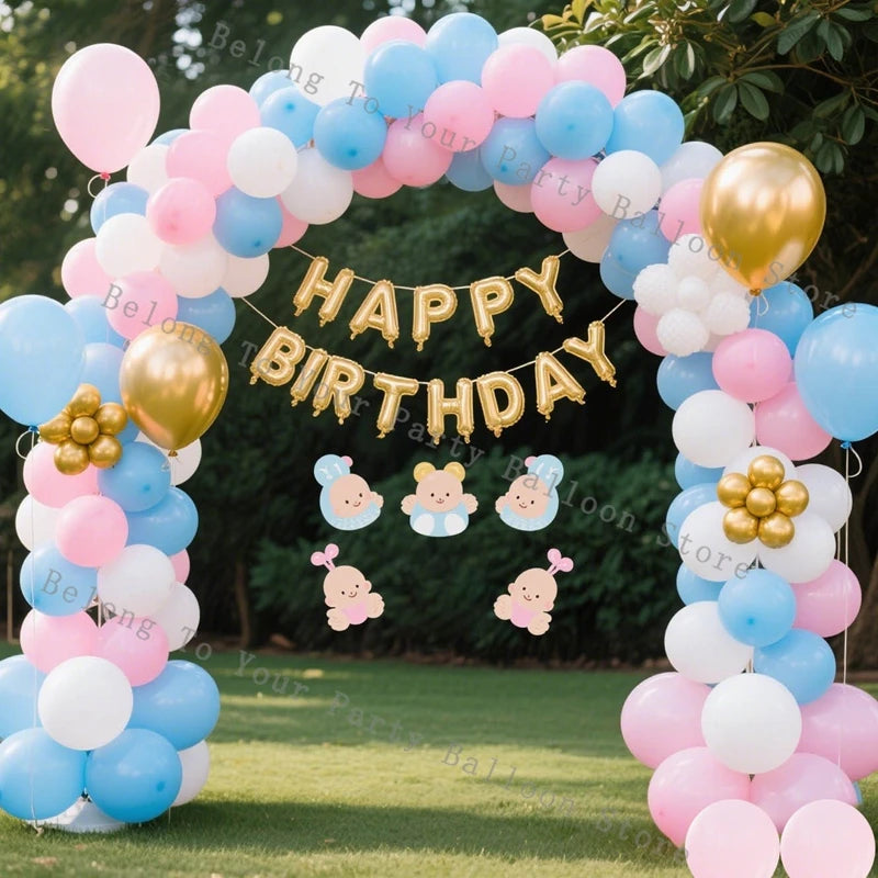 バルーン装飾 カラーバルーンセット 111個入 ピンク・ブルー