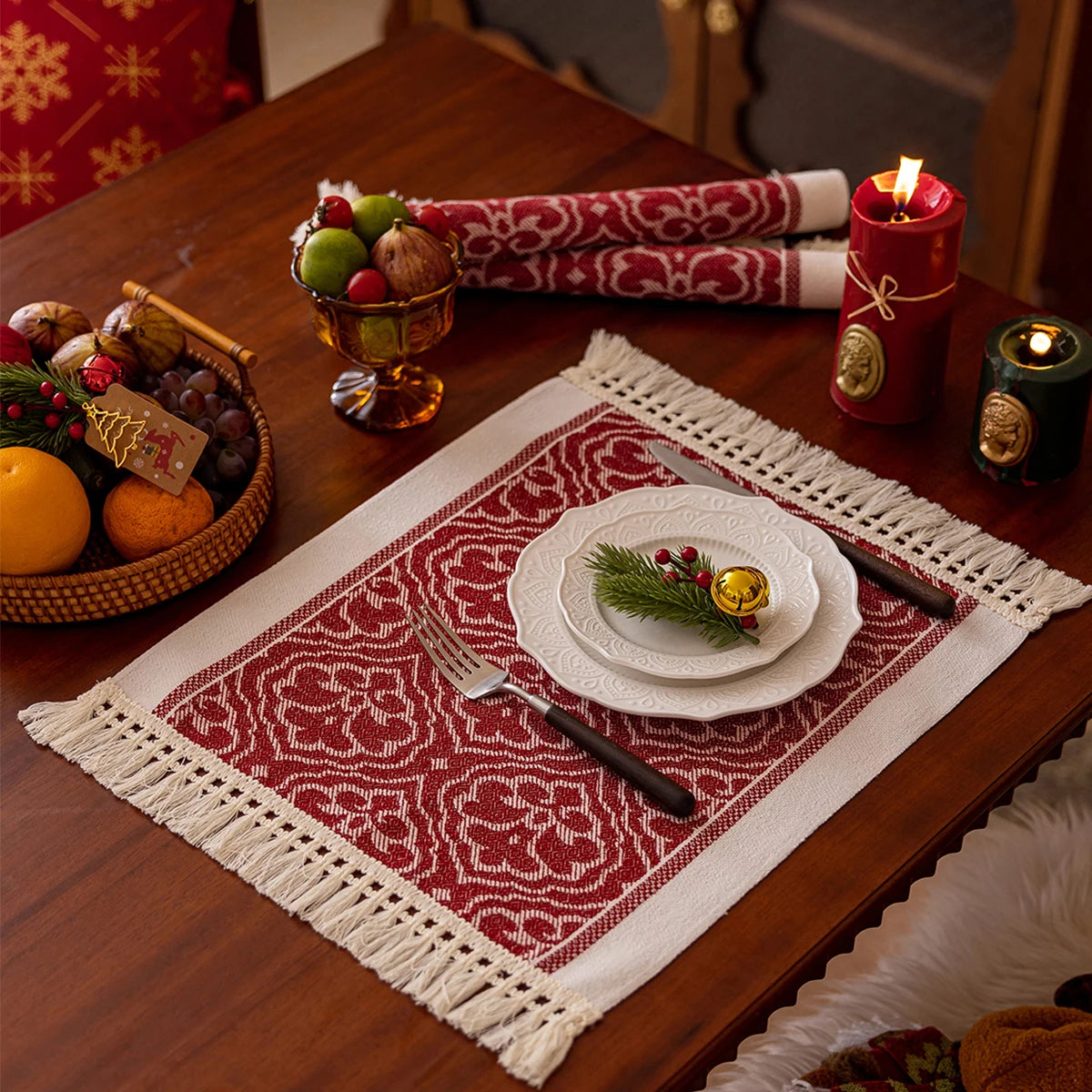 クリスマステーブルクロス|コットンテーブルランナー