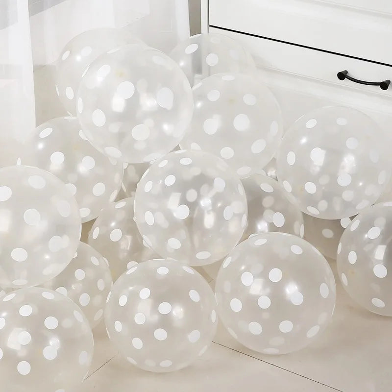 12インチ透明水玉バルーン 赤いドット型