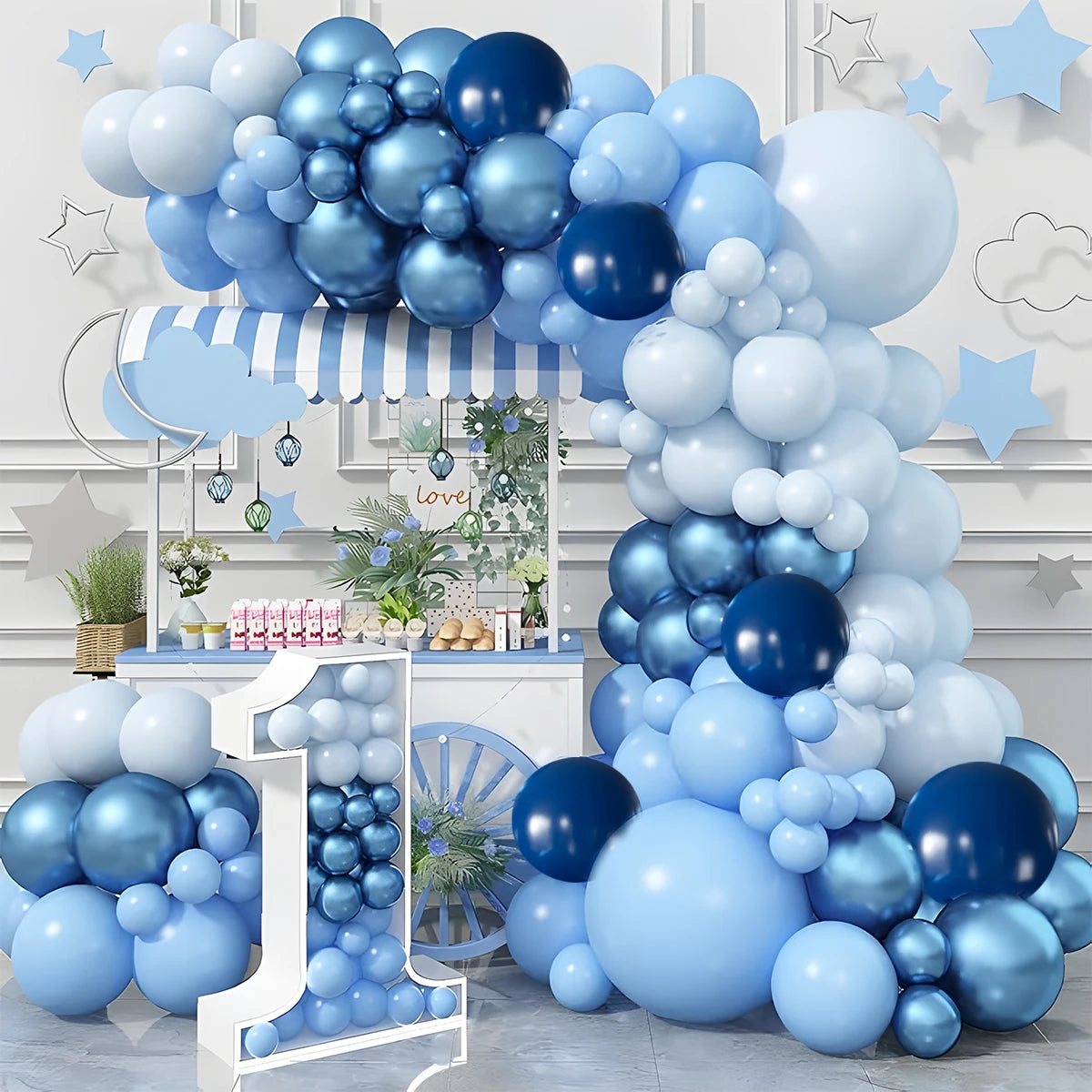 イベント・クリスマス装飾|ゴールドコンフェッティ&メタリックバルーンセット