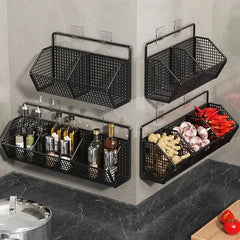 パンチフリー壁掛けキッチン収納ラック