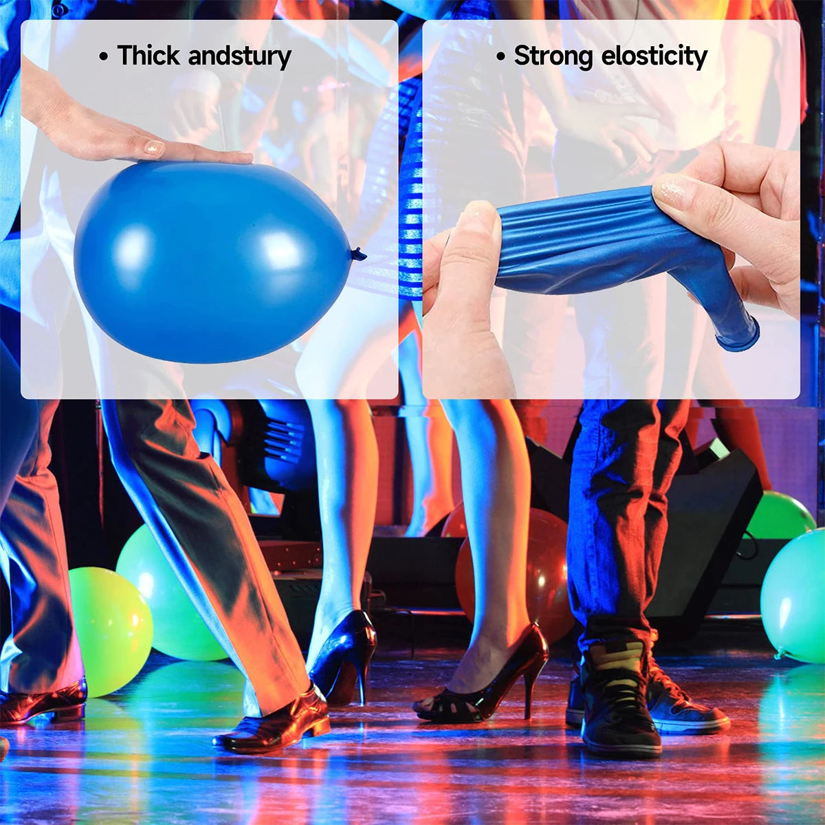 ネオングロー12インチラテックスバルーン12個セット