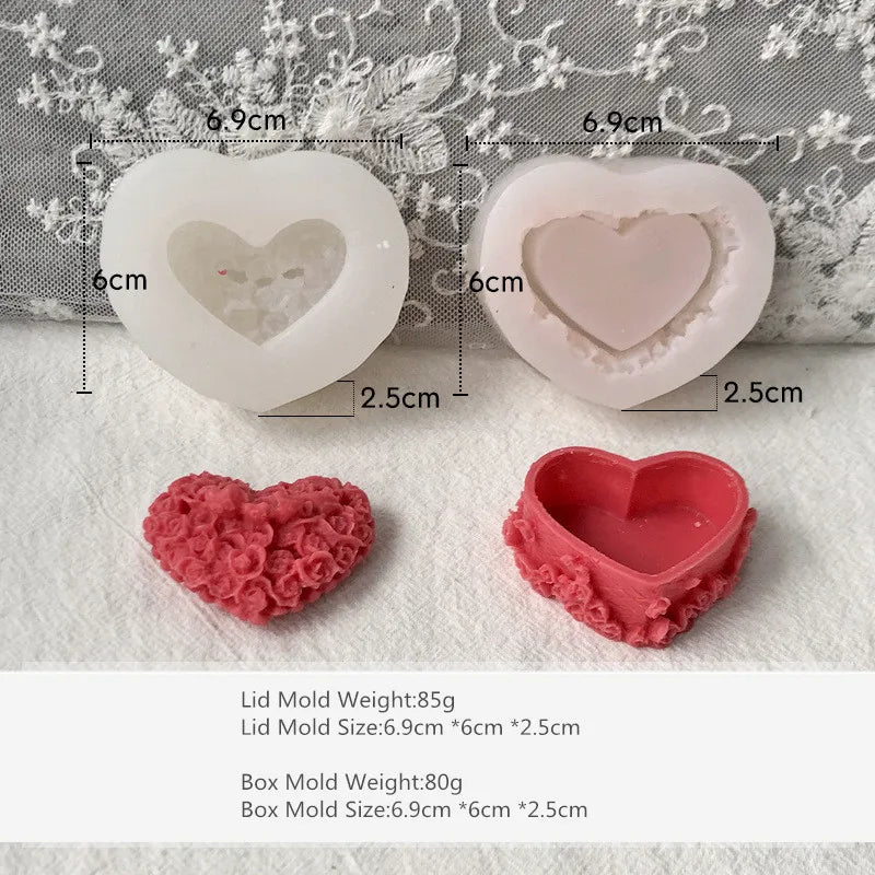 クラフト・DIY用|ハンドメイドキャンドル用 ローズハート型