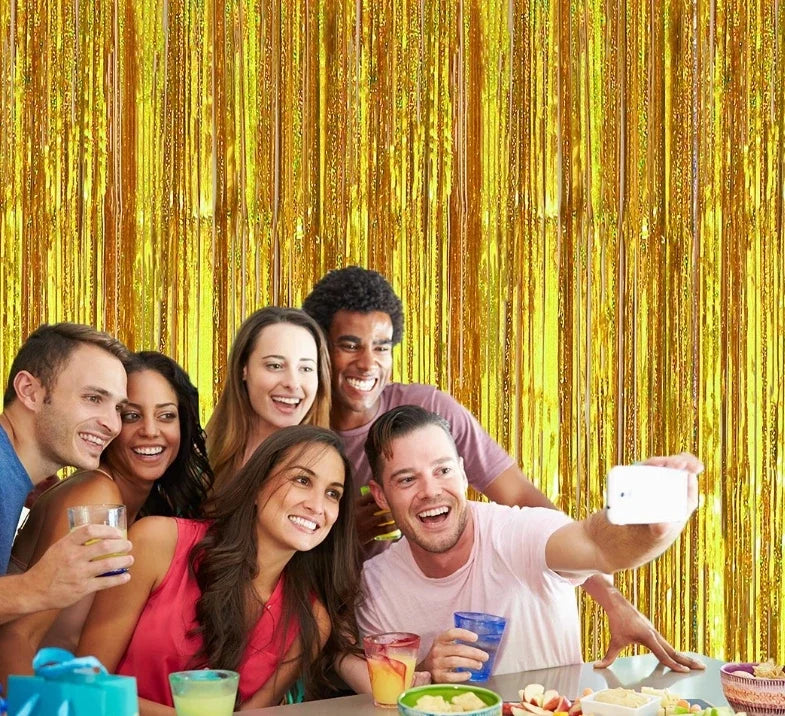 パーティー・インテリア用装飾 キラキラ!ホイル素材カーテン 誕生日用