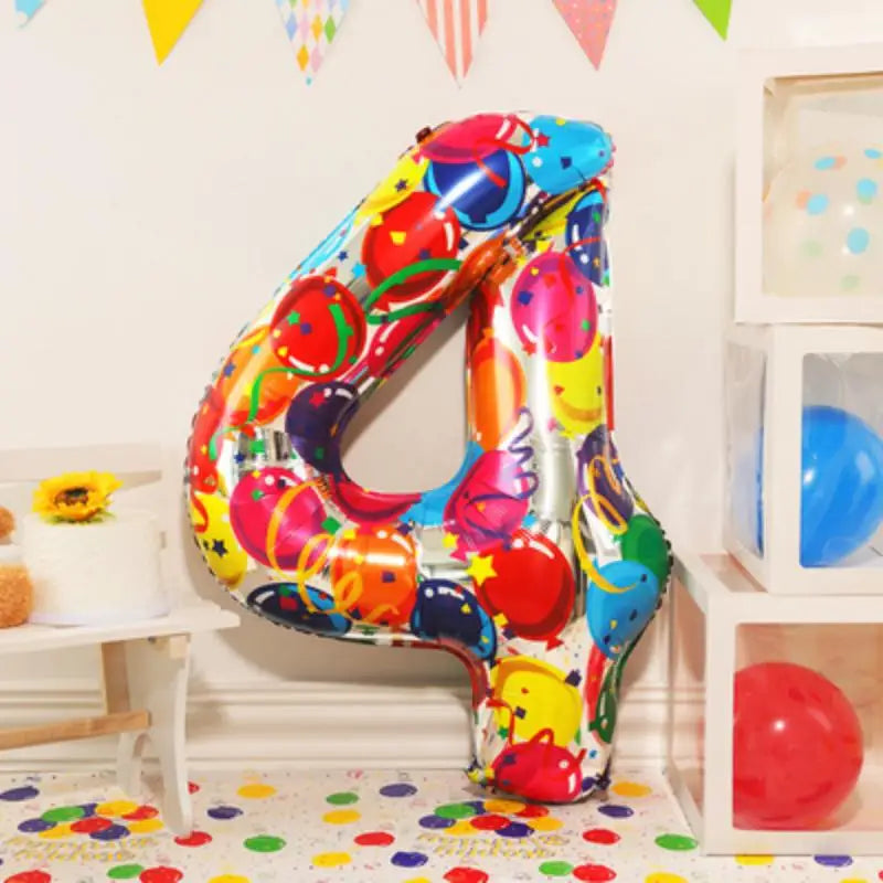 イベント・クリスマス装飾|グラデーションレインボー数字バルーン(ナンバーバルーン)