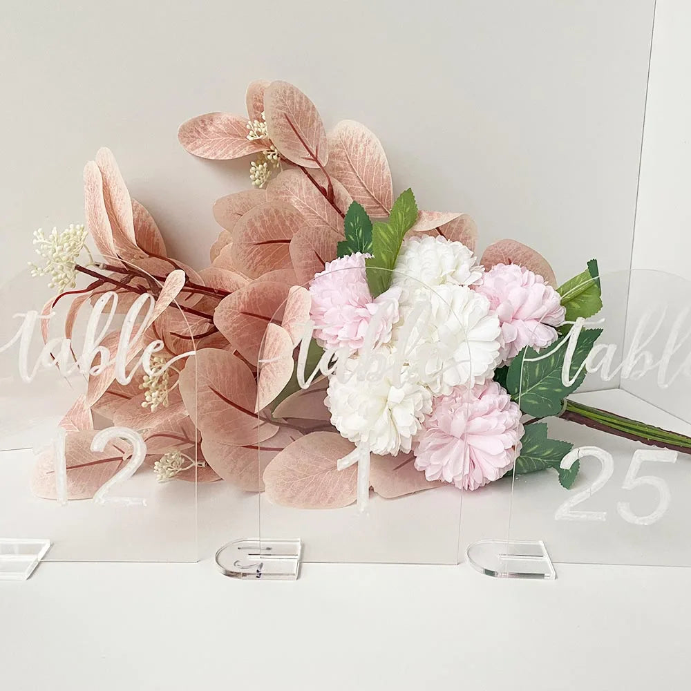 イベント・結婚式装飾|DIYホワイトアクリルテーブルナンバースタンド10個セット