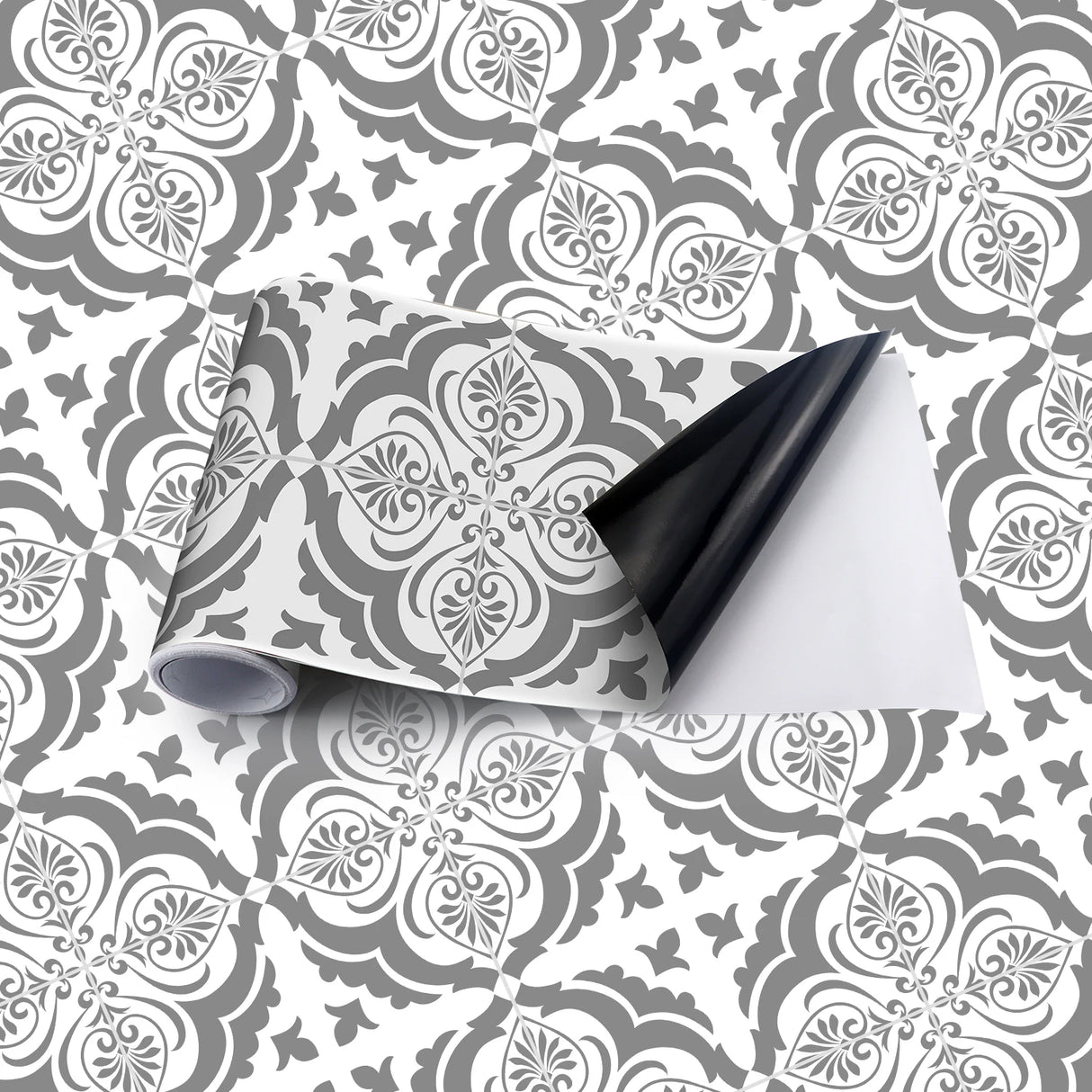 DIYフロアシート モダン柄タイル風パターンシート ステッカー 幅20cm x 300cm