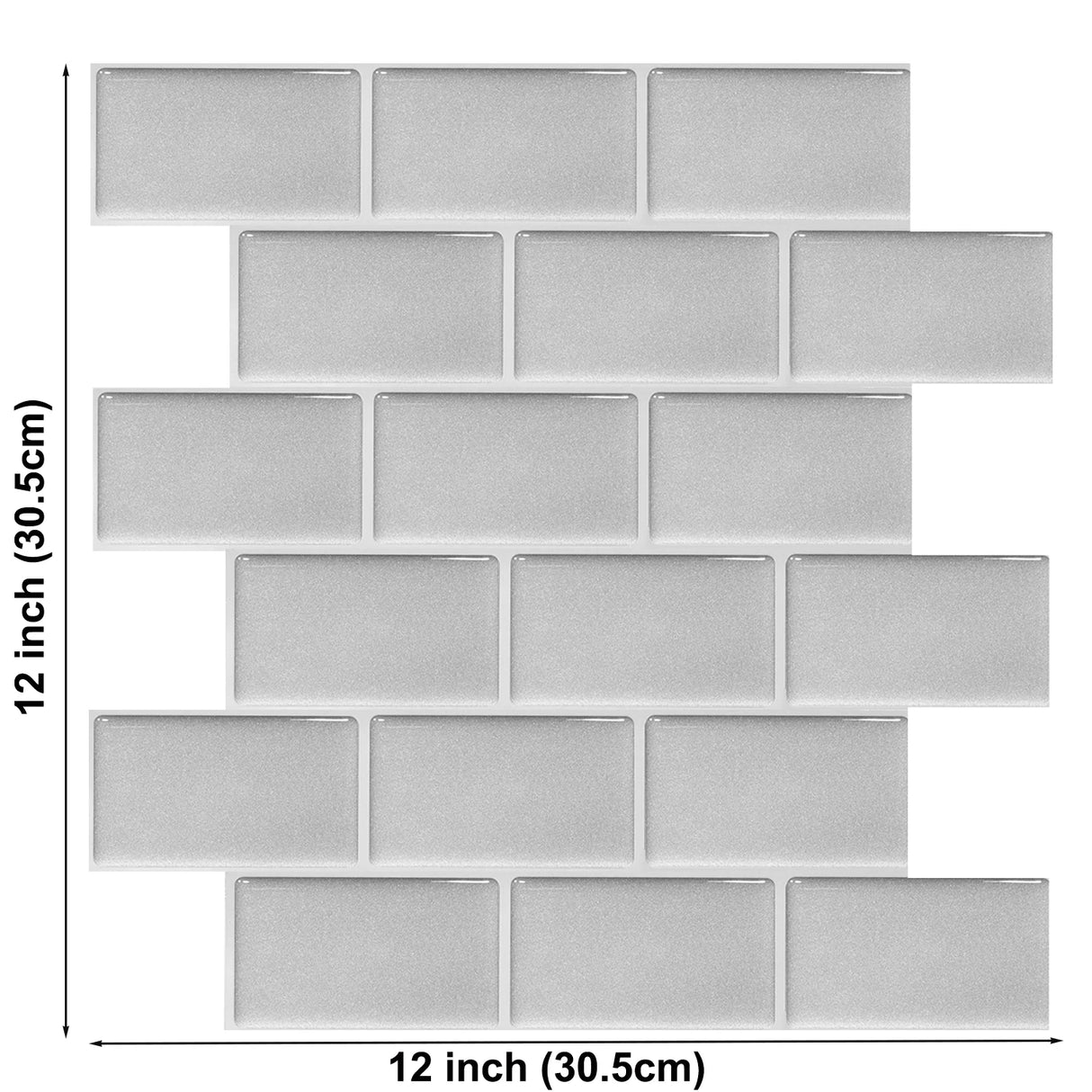 DIY用 レンガ型天然石風ステッカー 30.5×30.5㎝ 5pcs 正方形タイルデザイン