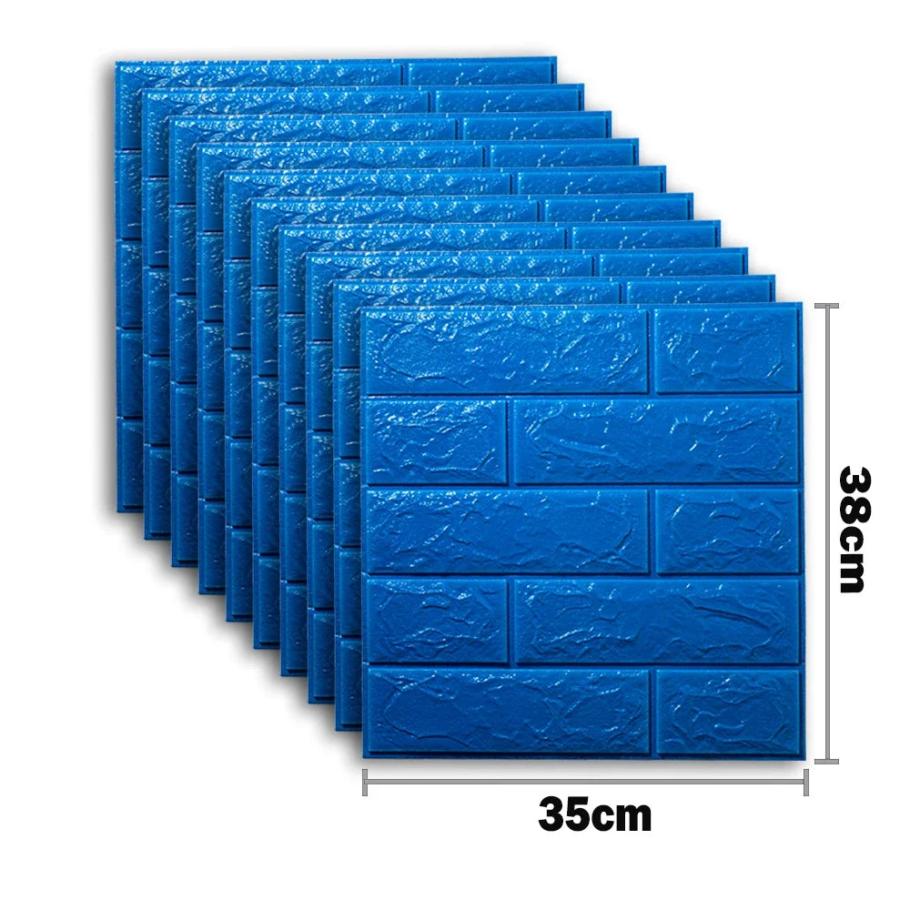 DIY用 レンガ風ステッカー 35x38cm 10pcs コンパクトサイズ防水仕様