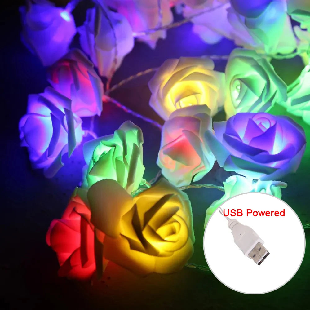 RGBローズフラワーLEDライト 1.5m〜10m