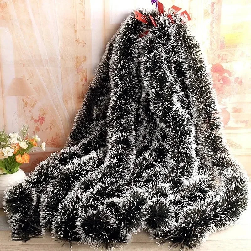 イベント・クリスマス装飾|ティンセル リボンガーランド 緑白