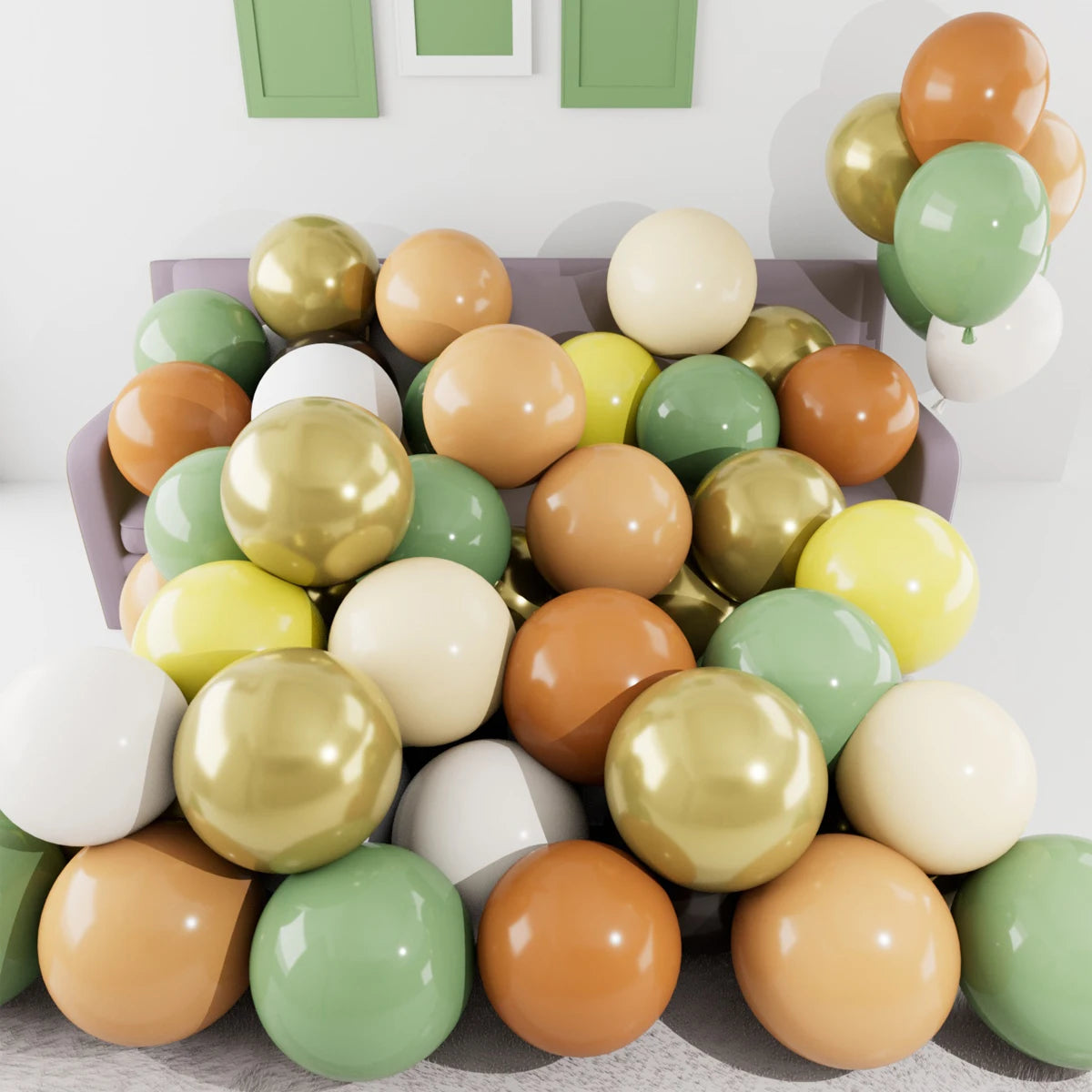 イベント・クリスマス装飾|ゴールドコンフェッティ&メタリックバルーンセット