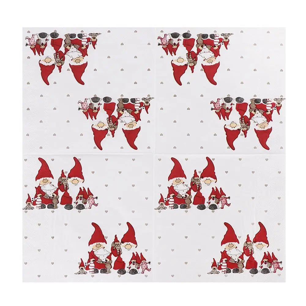 |クリスマスグッズ・ ノベルティ用品 | サンタ柄ナプキン 20枚入り| 33x33c