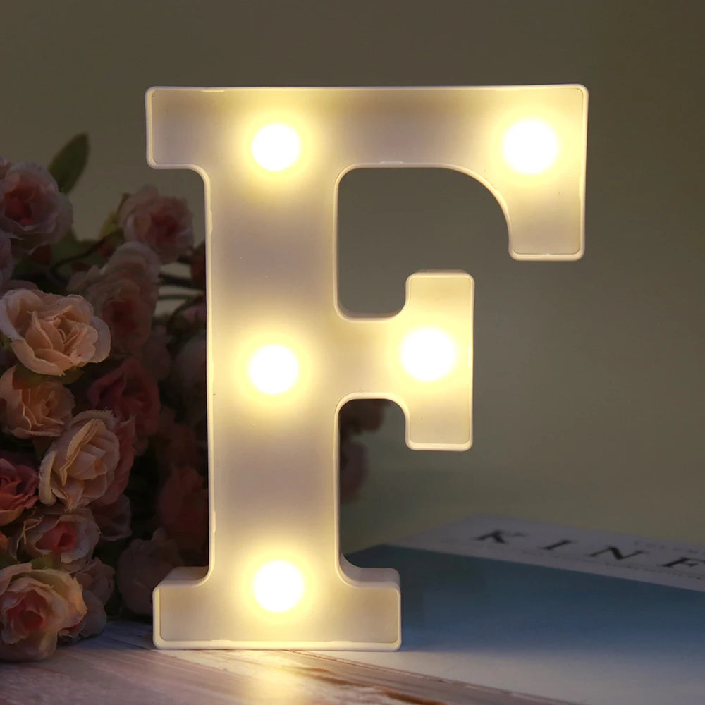 【LED装飾】LEDライト・デコレーションライト(ハート/数字/アルファベット)ホワイト 16cm