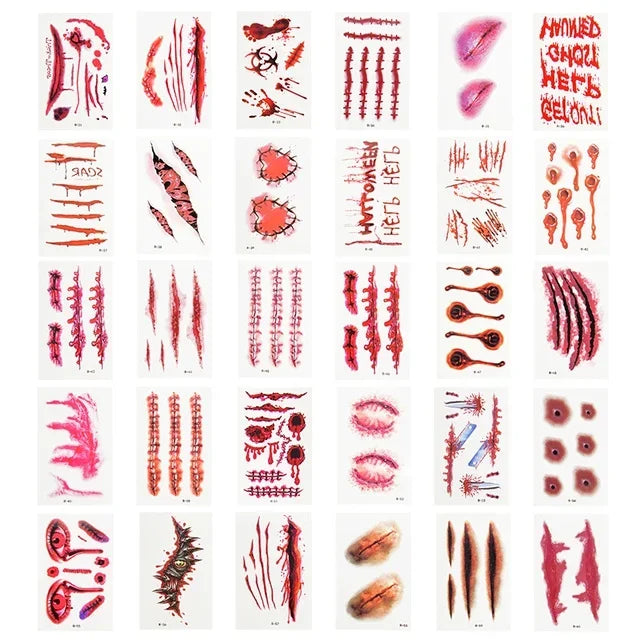イベント・ハロウィングッズ|ハロウィン用防水タトゥーステッカー(30枚セット)