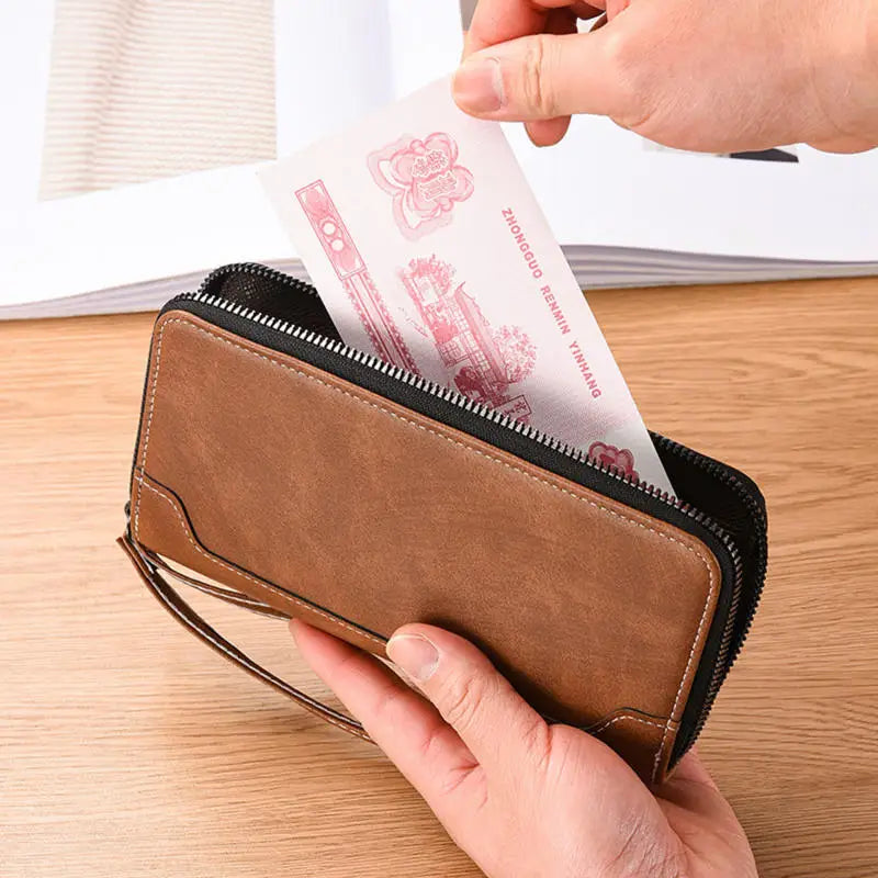 |イベント・ノベルティ用品 | ヴィンテージ クレイジーホースレザー メンズクラッチ |20×10.5cm