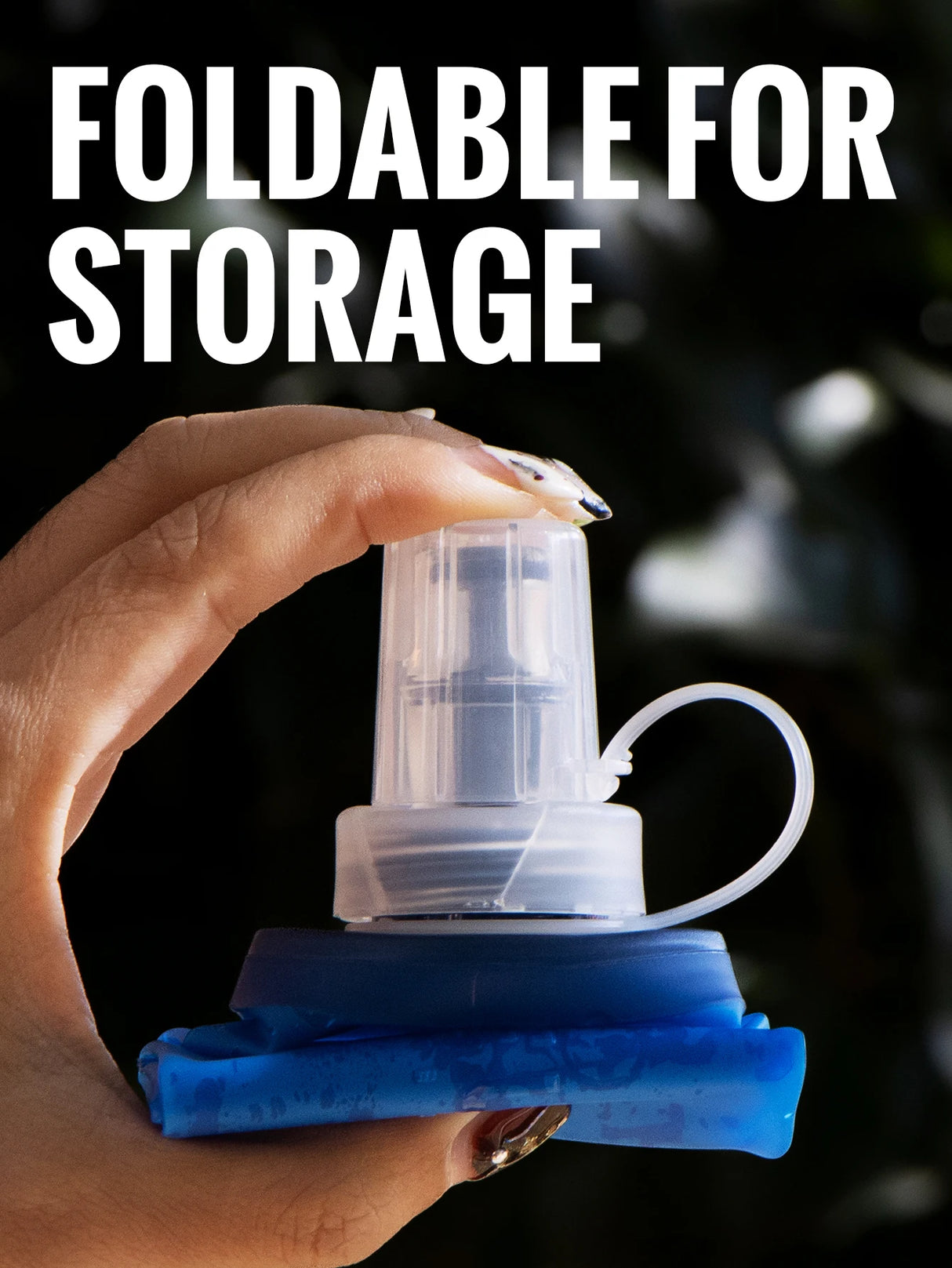 |イベント・ノベルティ用品 | コンパクト収納 ソフトウォーターボトル ブルー | 150ml/250ml/500ml