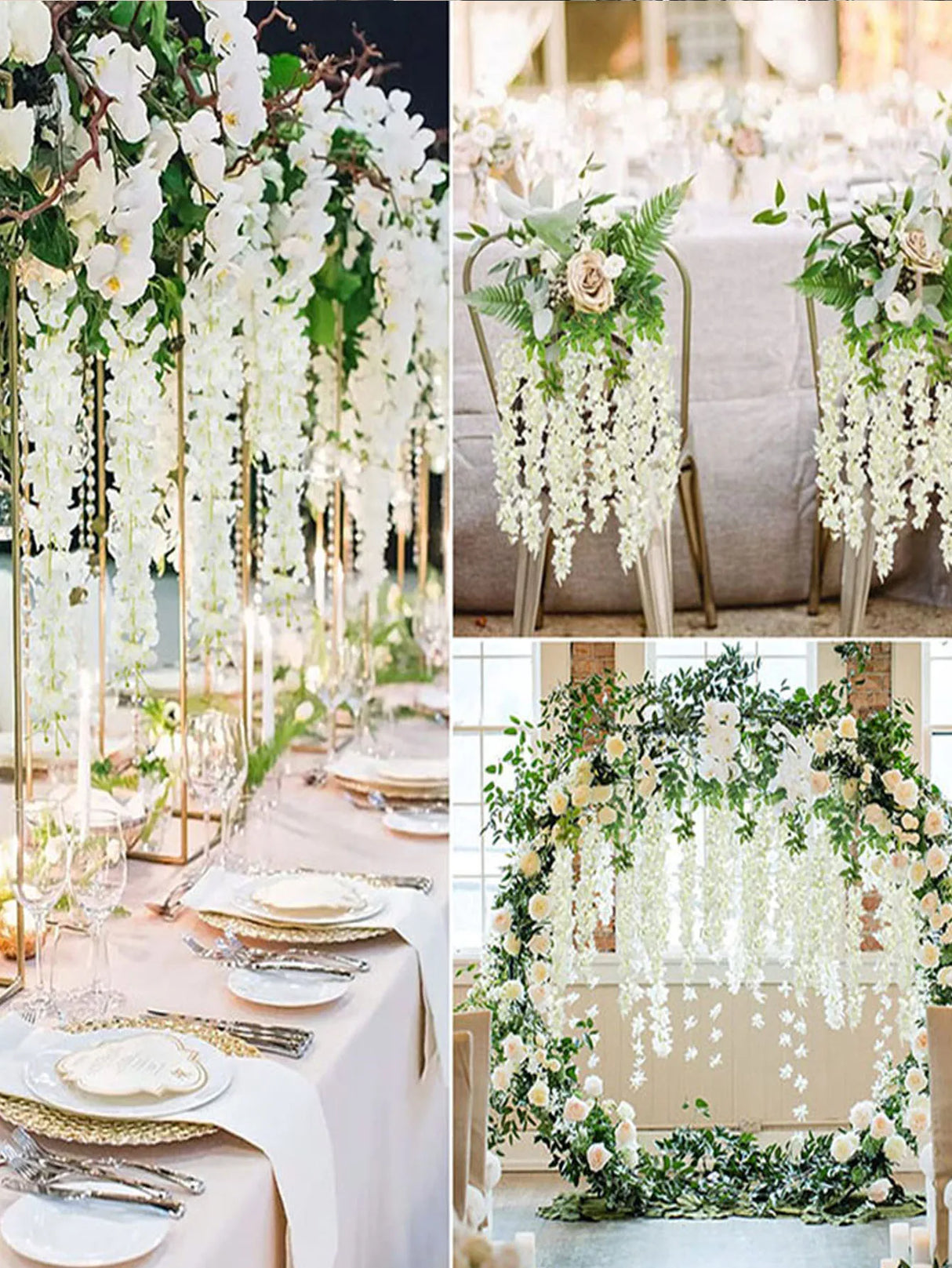 パーティー・ガーデン装飾|藤の花ガーランド 12本セット(110cm)