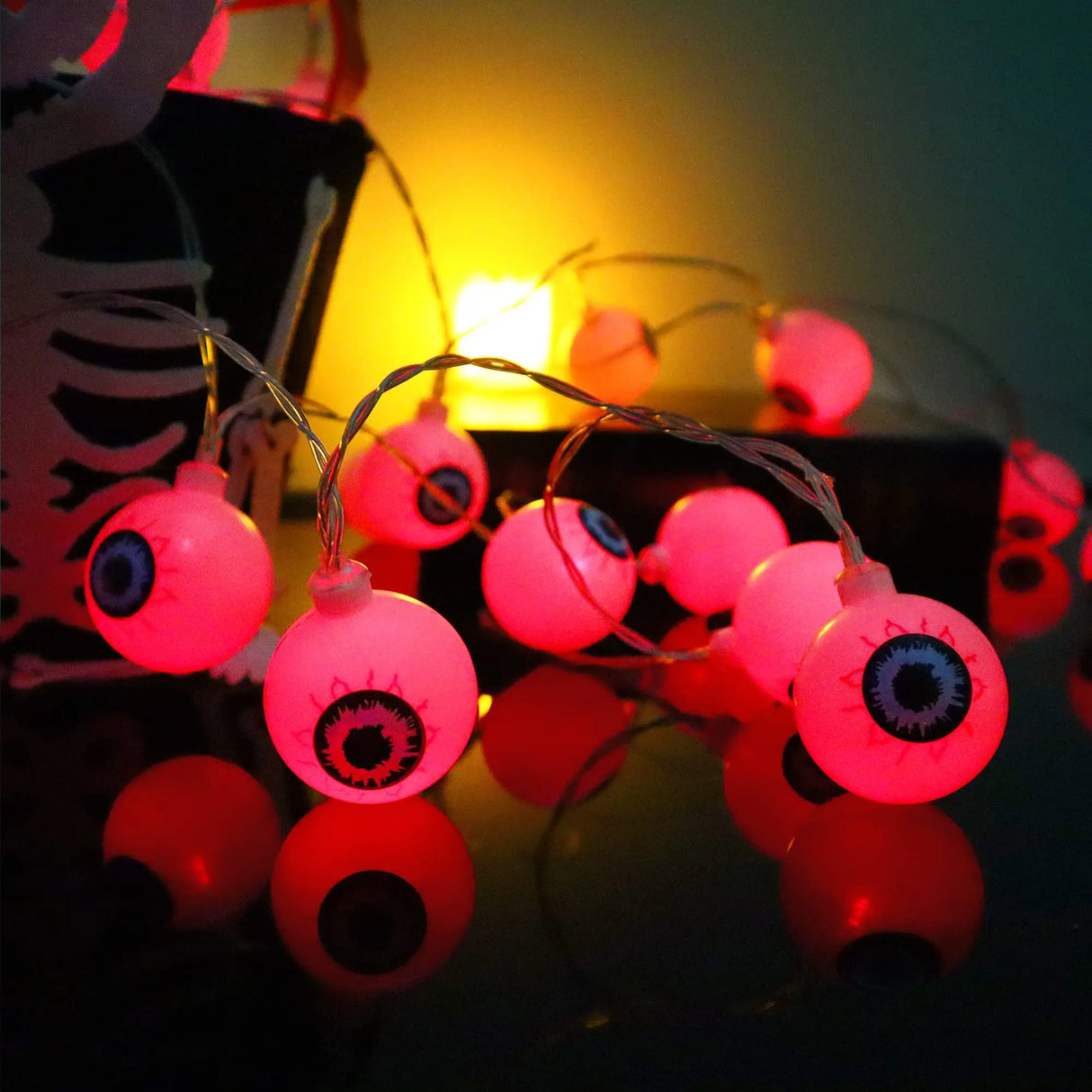 イベント・ハロウィン装飾|LED目玉飾りランプ リモコン付き