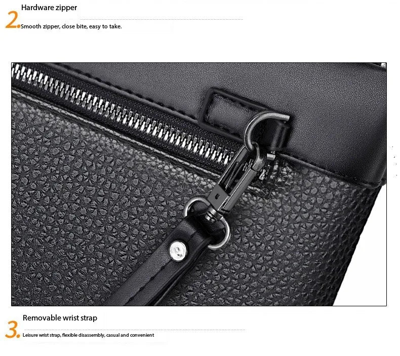 |イベント・ノベルティ用品 | メンズPUレザークラッチバック | W26cm×H17cm×D3cm