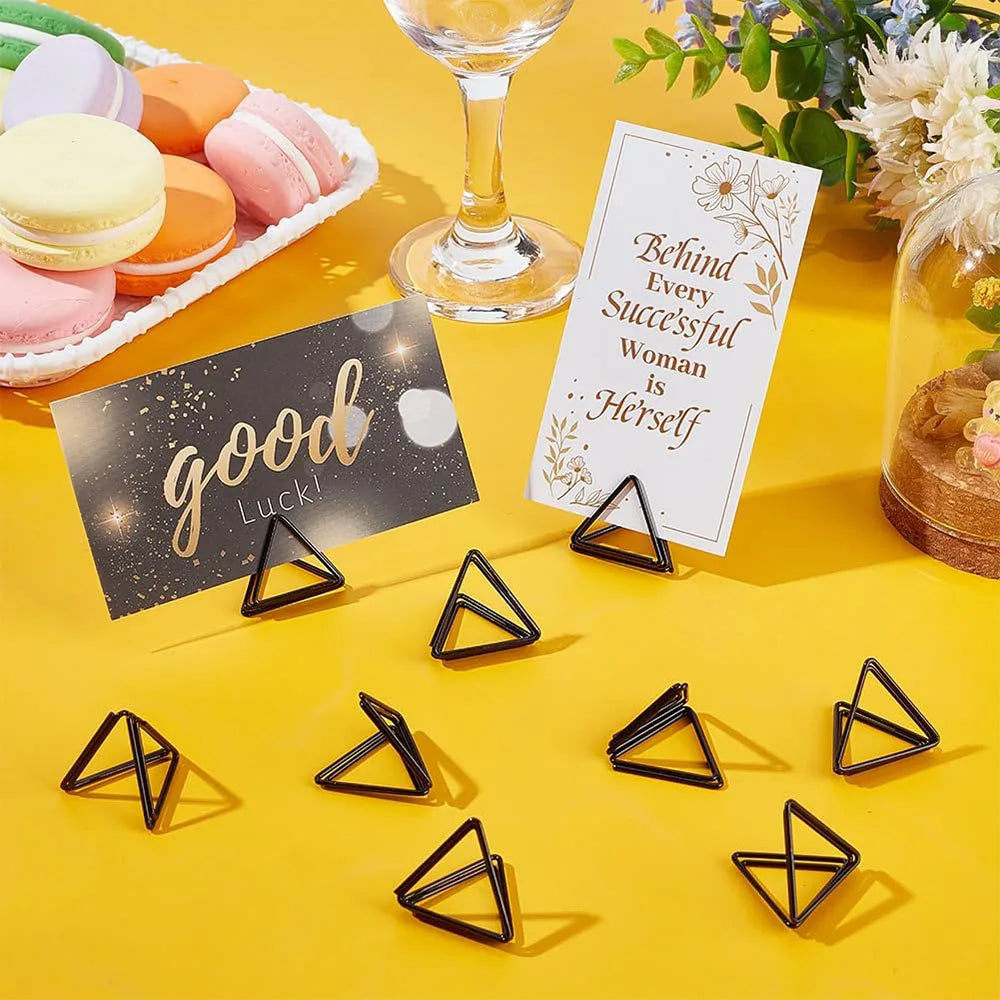 イベント・結婚式装飾|金属製三角形フォトクリップスタンド10個セット