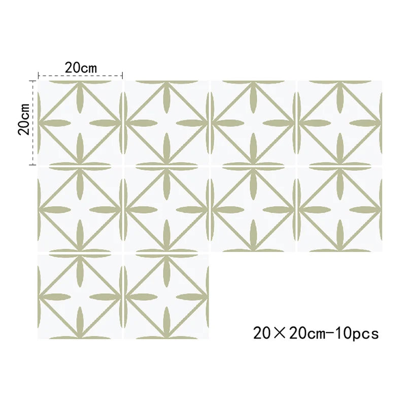 DIY用 モダン柄タイル風 ステッカー 20×20c 10枚入 多彩なモダン柄