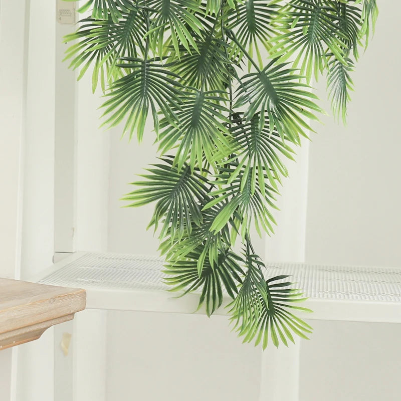 ヤシの人工植物・プラスチックのつる・壁掛け・シダ