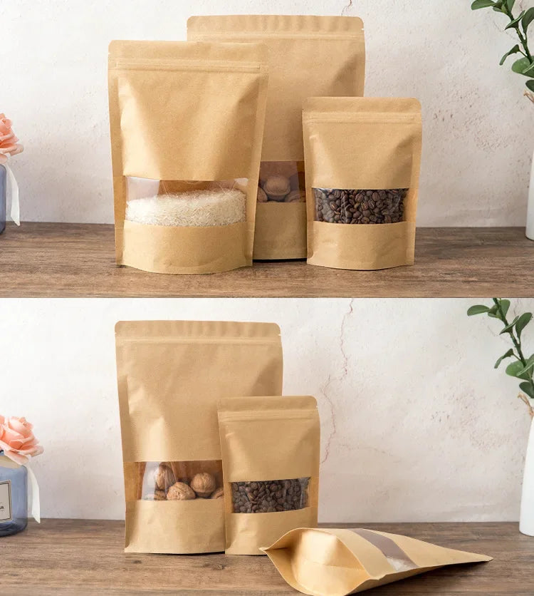 |イベント・ノベルティ用品 | 透明窓・ファスナー付 クラフト製ギフトバック