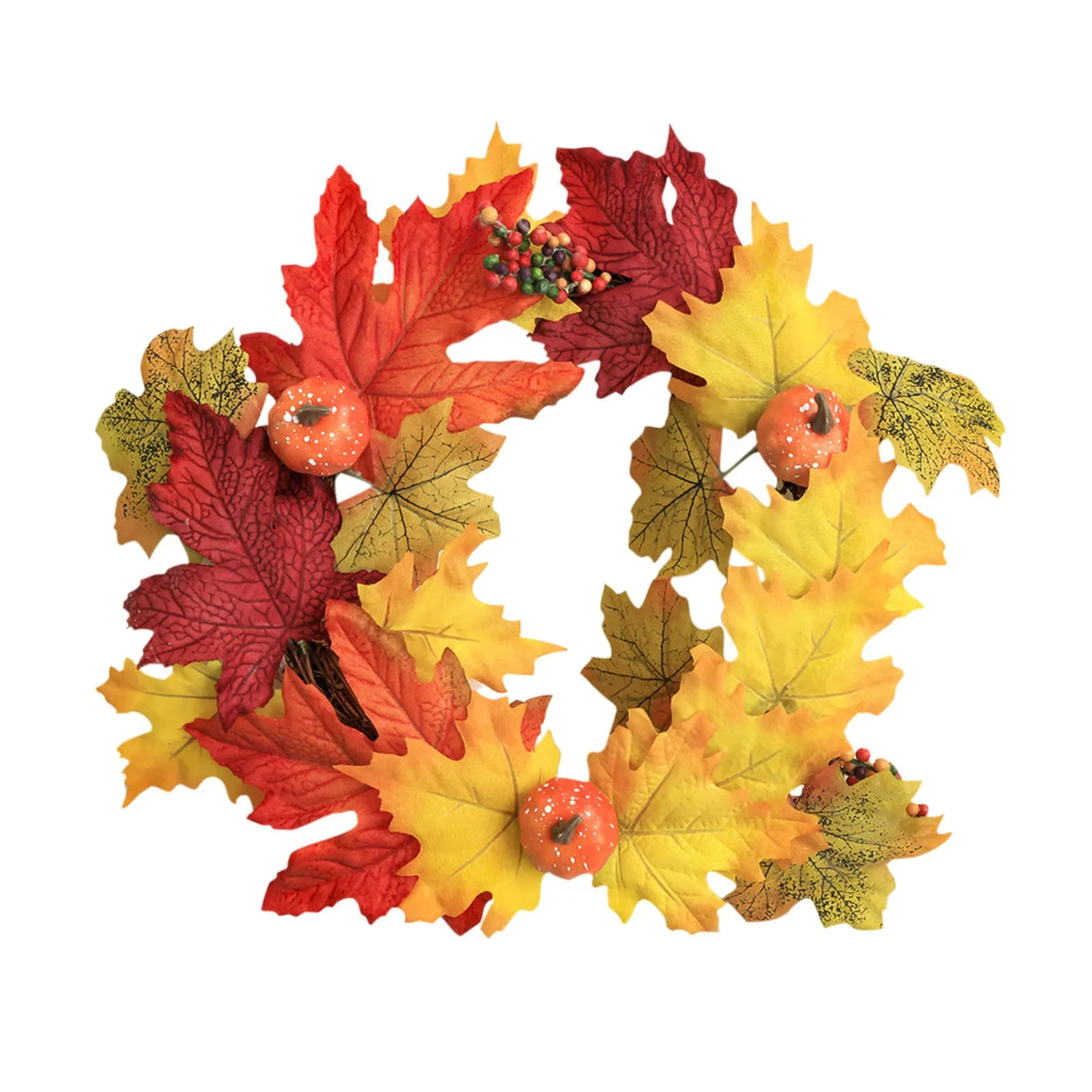 イベント・ハロウィングッズ|秋のメープルリーフとパンプキンリース