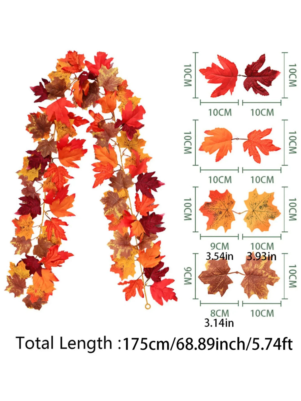 ハロウィンリース|秋のメープルリーフガーランドデコレーション