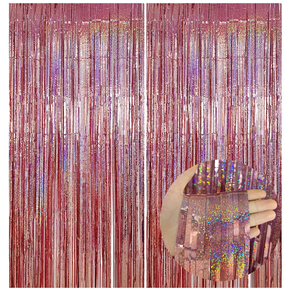 パーティー・インテリア装飾 キラキラ!カーテン 波型/ストレート型 2種類