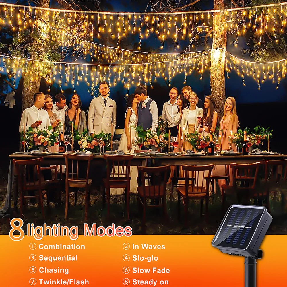 カーテンライト|ソーラーライト|イベント・クリスマス装飾|ソーラー式 防水LEDつららライト(3.5M)