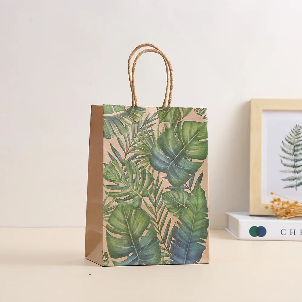 |イベント・ノベルティ用品 |トロピカルヤシ柄ギフトバッグ6個セット | 15x21x8c