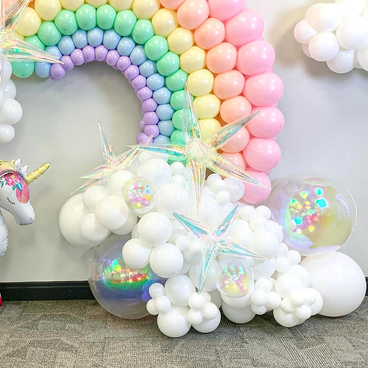 イベント・バルーン装飾 |レインボーカラーホロバルーン| 1/3/5個