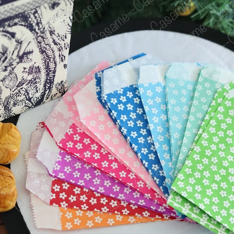 |ノベルティ用品 | 小花柄紙袋 50枚セット | 8x15c