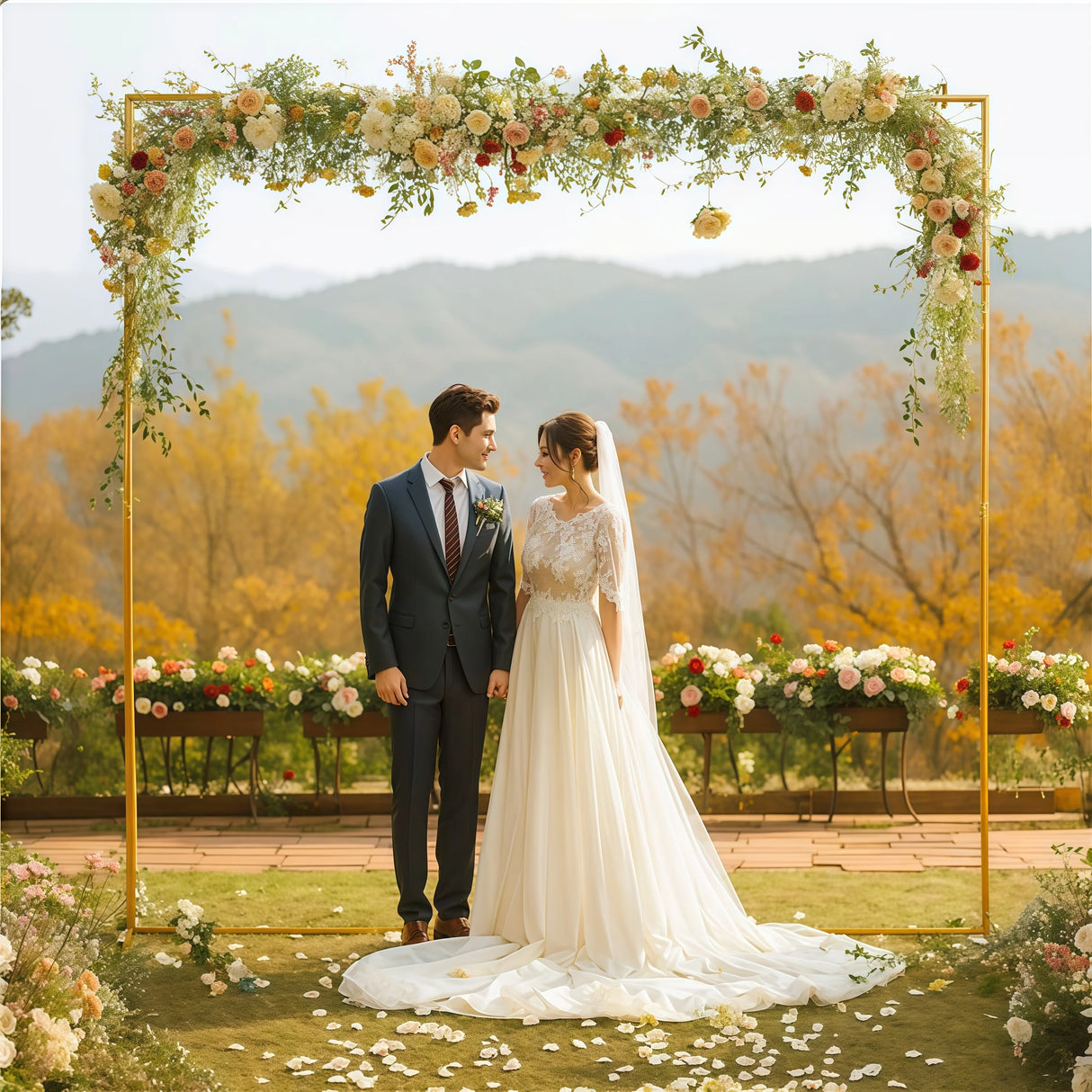 イベント・パーティー装飾 メタル製スクエア型デコレーションフレーム 3サイズ展開