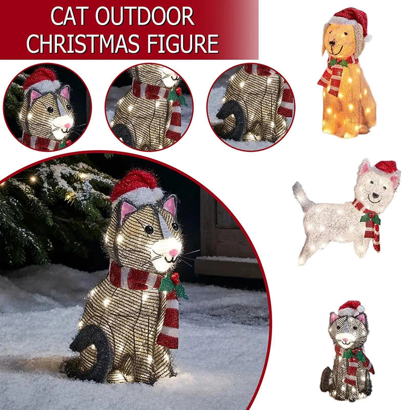 イベント・クリスマス装飾|LEDアクリルプレート型イルミネーション アニマル サンタクロース