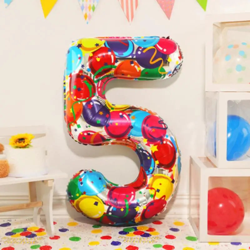 イベント・クリスマス装飾|グラデーションレインボー数字バルーン(ナンバーバルーン)