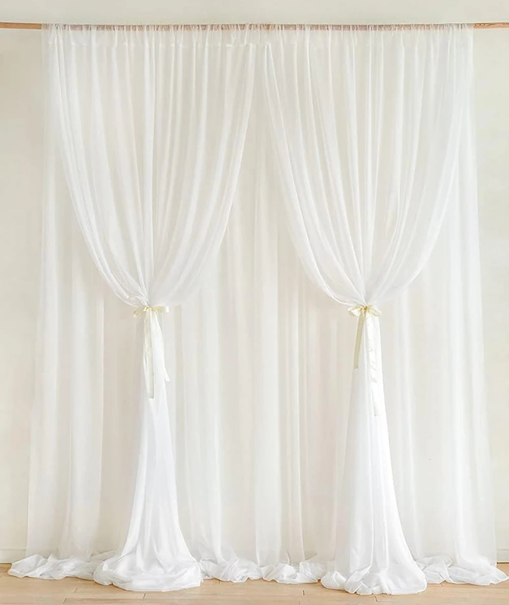 エレガントなシアーカーテン 背景デコレーション