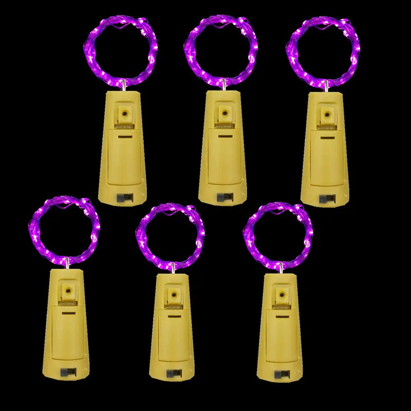 モチーフライト|イベント・パーティー装飾|6色LEDボトルライトセット (2M)