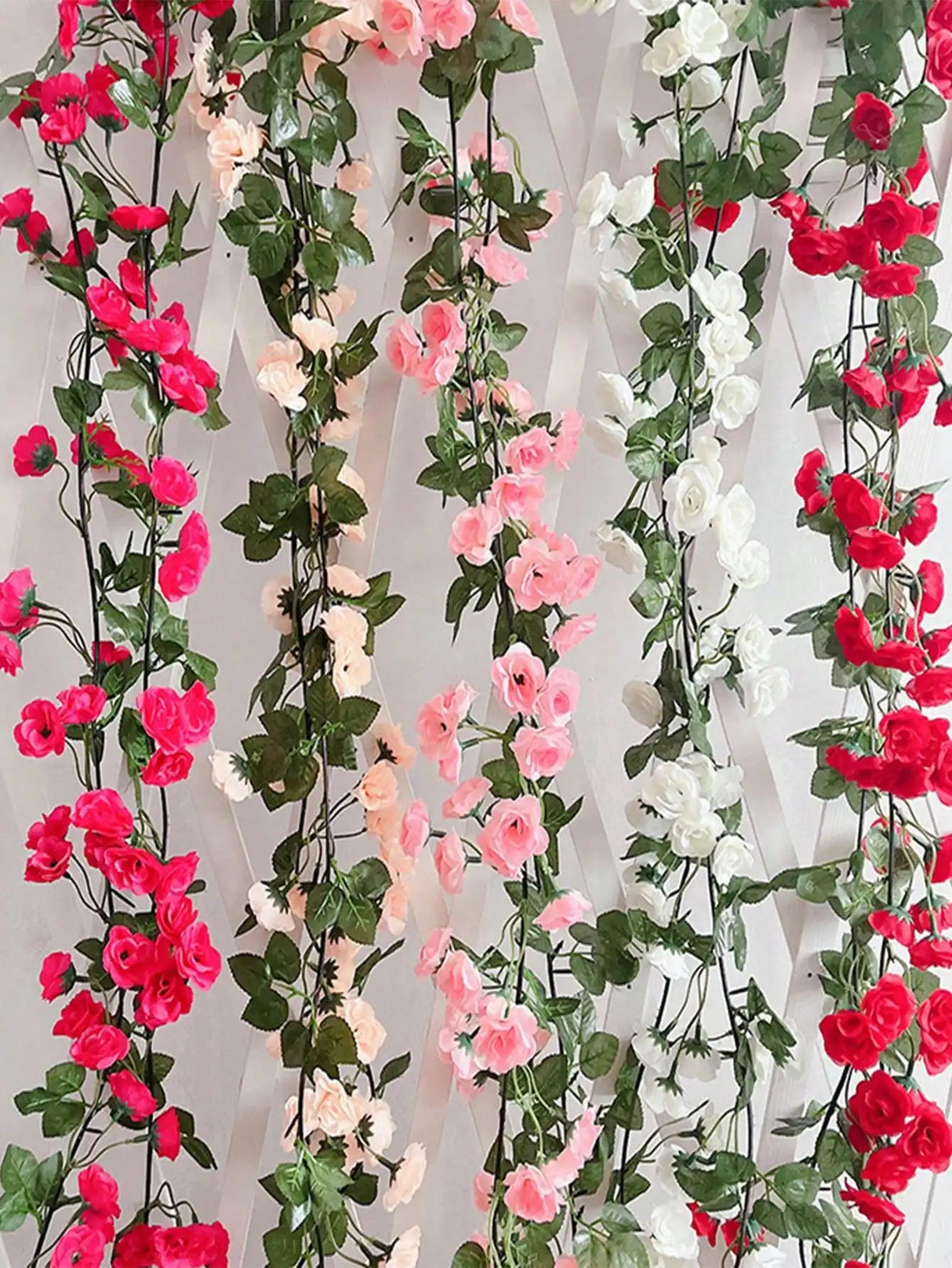 パーティー・インテリア装飾|造花ローズガーランド2個セット(1.8M)