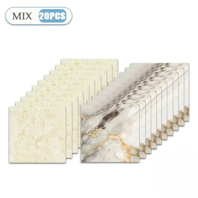 DIY用 マーブル柄タイル風 ステッカー 10枚入~50枚入 大容量