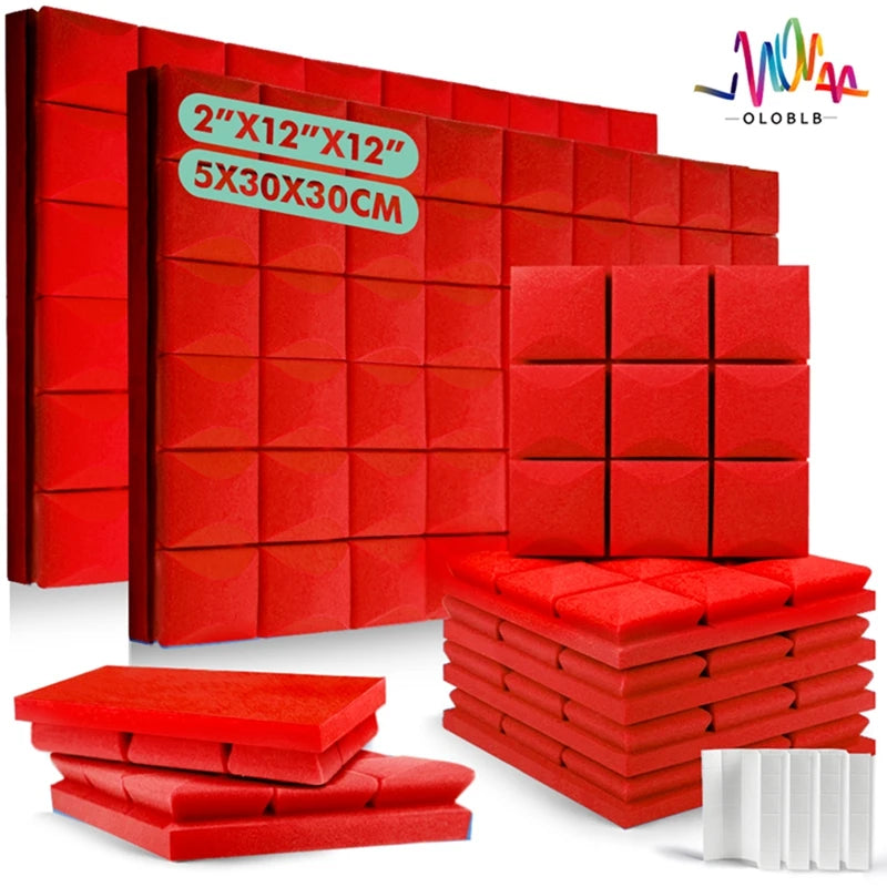 防音!DIY用 POPなキューブ型タイル風 ステッカー 10枚入 厚さ5cm吸音素材