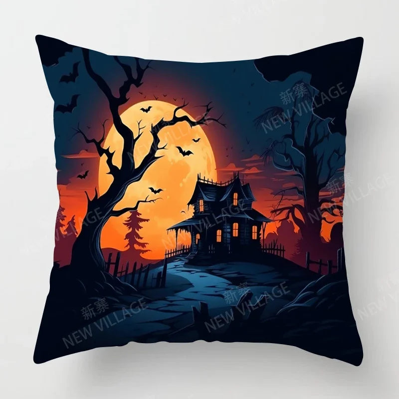 イベント・ハロウィングッズ|植物プリント装飾クッションカバー