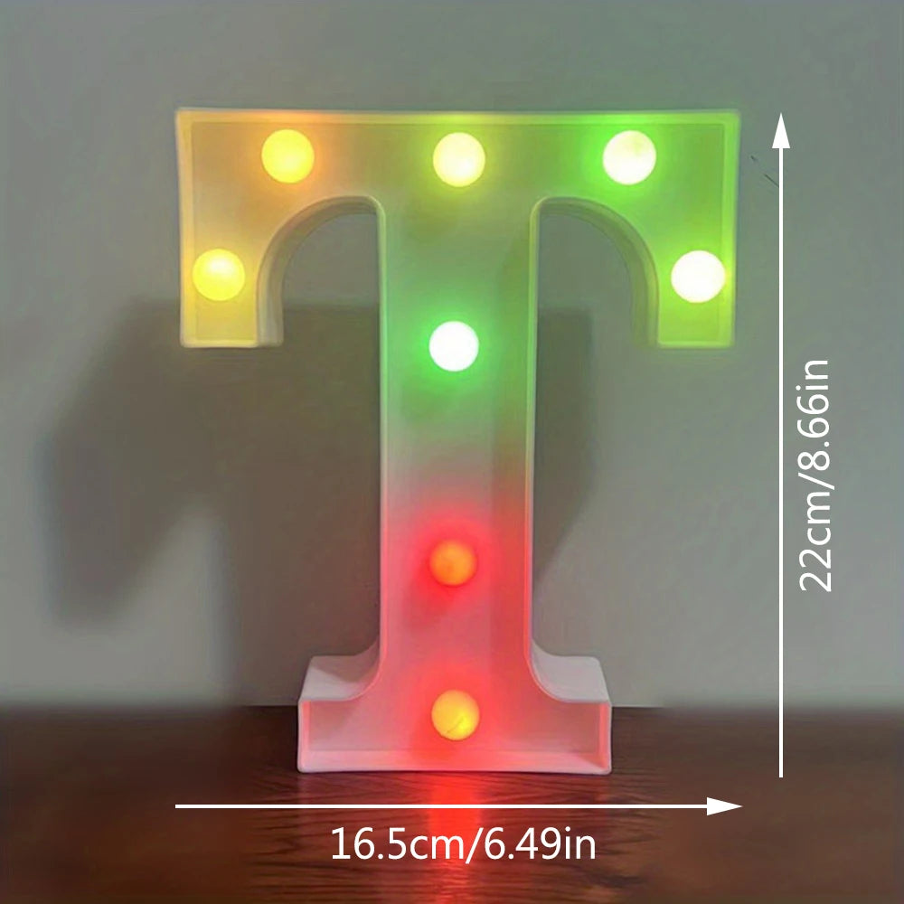 【LED装飾】LEDライト・デコレーションライト(アルファベット/数字)マルチカラー 22cm