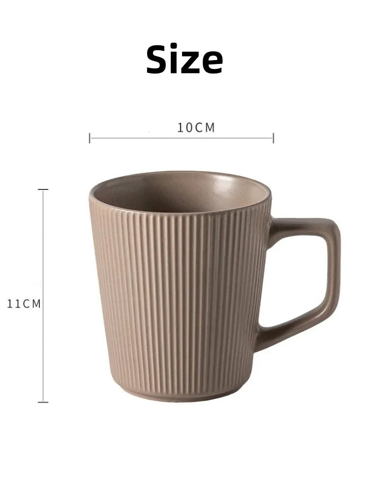 |イベント・ノベルティ用品 |北欧風 ライン柄セラミックマグカップ | 500ml