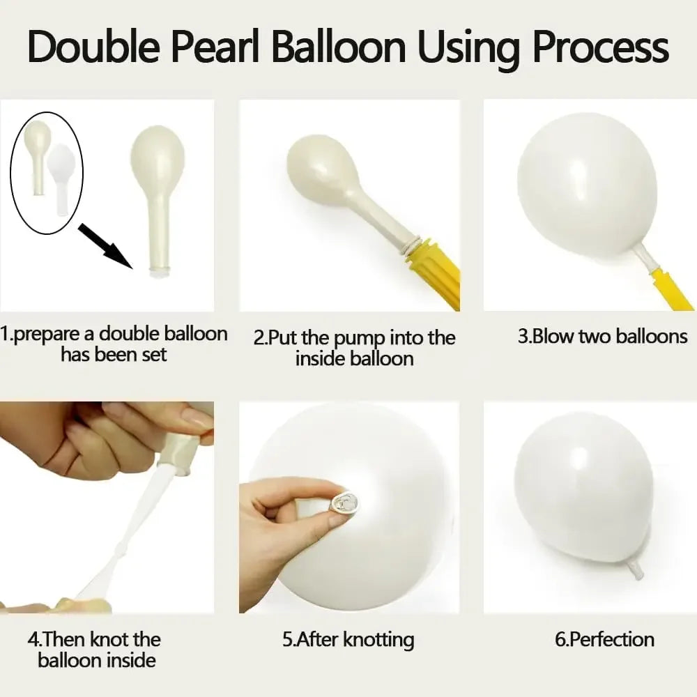 パールホワイト ダブルバルーンガーランドアーチキット